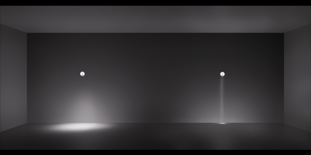 d5渲染器2.6 版以及更早的版本IES 灯光产生的反弹光，不会因为 IES 文件形状的变化而产生显著的区别