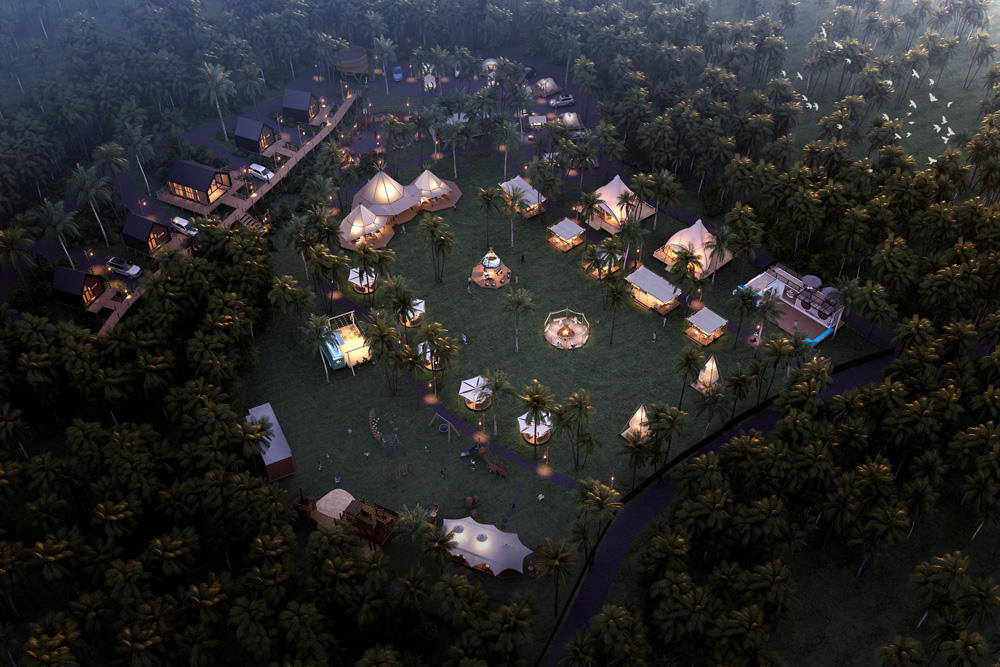 南京游牧星纪营地研发社海南省琼海市 白石岭营地 鸟瞰图